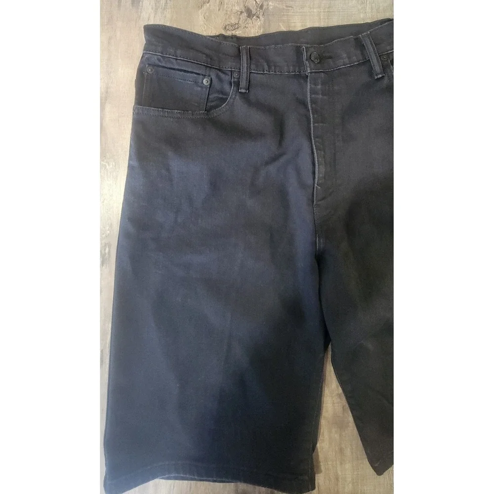 Levis 569 Shorts Mens 38 Black Denim  Loose Fit Long 11